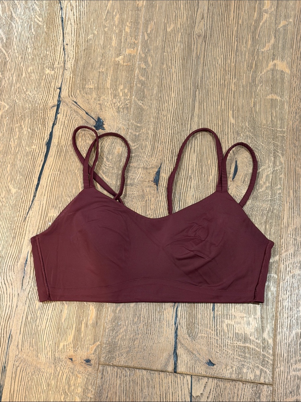 lululemon athletica cloud bra Double-Strap Wireless Bralette - Burgundy 10